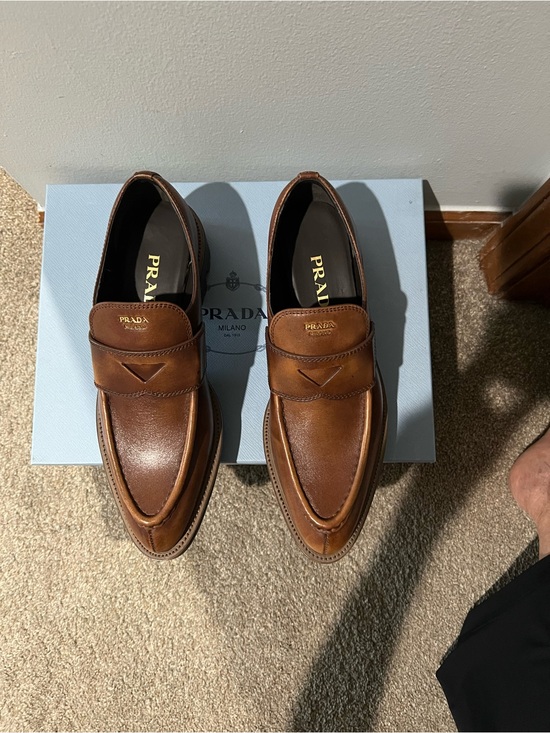 Prada Shoes - Prada Brown Leather Loafers